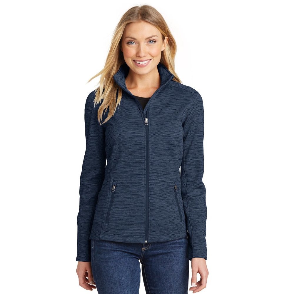 Port Authority Ladies Digi Stripe Fleece Jacket.- L231 - Navy